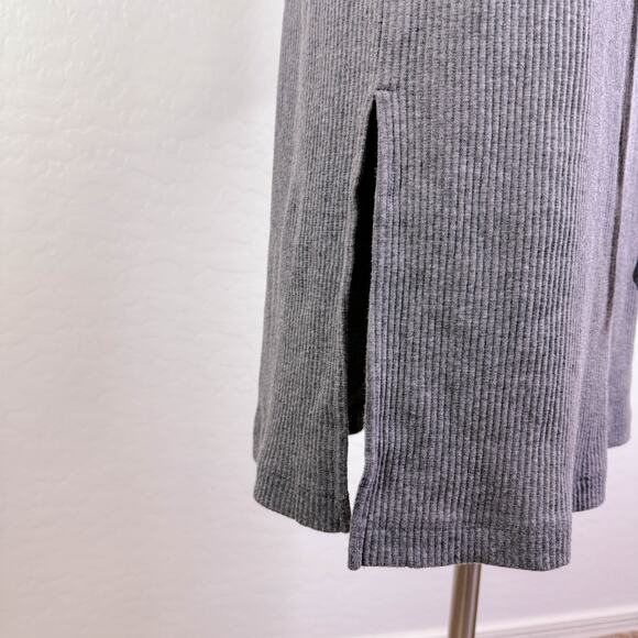 Socialite Long Sleeve Mock Neck Bodycon Midi Sweater Dress Gray Minimal L NWT - Picture 5 of 10